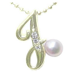 【10%OFF 12/3 20時より】イニシャル J j ペンダントトップ アルファベット パール ベビーパール あこや本真珠 ダイヤモンド k18 18k 1...
