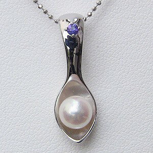 ネックレス レディース アメジスト 真珠 パール ペンダント あこや本真珠 ベビースプーン 2月誕生石 送料無料 人気 おすすめ カジュアル トレンド プレゼン...