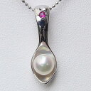 真珠 パール ネックレス ペンダント あこや本真珠 ベビースプーン 7月誕生石 ルビー 送料無料 人気 おすすめ カジュアル トレンド プレゼント ギフト ジュ...