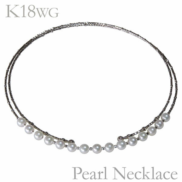【10%OFF 12/3 20時より】ネックレス あこや本真珠 k18ホワイトゴールド 5.5mm チョーカー レディース アコヤ あこやearl 保証書付 送...