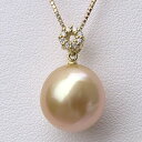 【ポイント10倍! 7/16 AM9:59まで】南洋白蝶真珠 ペンダントネックレス ダイヤモンド パール 11.8mm ゴールド系 k18 ゴールド ベネチアン...