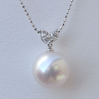 【10%OFF 12/3 20時より】南洋白蝶真珠 ダイヤモンド ペンダントネックレス パール 12mm ホワイト系 k18 ホワイトゴールド 1.0mmカット...
