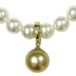 【ポイント10倍】真珠 パール ペンダント ペンダントトップ 南洋白蝶真珠 クリッカー ダイヤモンド ゴ..