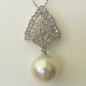 【10%OFF 12/3 20時より】南洋白蝶真珠 ペンダントトップヘッド ダイヤモンド パール 12mm k18 ホワイトゴールド 人気 おすすめ カジュアル...