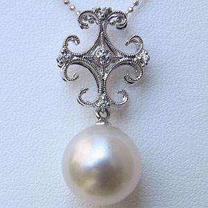 【10%OFF 12/3 20時より】真珠 パール ペンダントトップ ヘッド 南洋白蝶真珠 12mm pt900 プラチナ 送料無料 人気 おすすめ カジュアル...