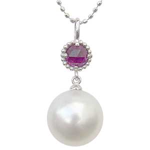 【10%OFF 12/3 20時より】ペンダントトップ ネックレスペンダント 南洋真珠パール ホワイトゴールド ネックレス ロードライトガーネット おすすめ カ...
