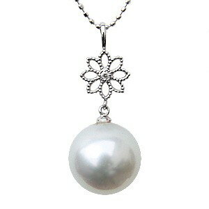 【10%OFF 12/3 20時より】パール 真珠 ペンダントトップ ネックレス k18 ホワイトゴールド ダイヤモンド 人気 おすすめ カジュアル トレンド ...