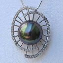 【10%OFF 12/3 20時より】タヒチ黒蝶真k18 ペンダントトップ レッドグリーン系 ボタン形 ダイヤモンド ペンダントヘッド 送料無料 人気 おすすめ...