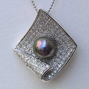 【ポイント10倍】ペンダントトップ プラチナ ネックレスペンダント 黒真珠パール pt900プラチナネックレス ダイヤモンド 人気 おすすめ カジュアル トレン...