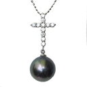 【ポイント10倍! 7/16 AM9:59まで】真珠 ブラックパール ペンダントトップ タヒチ黒蝶真珠 黒真珠 10mm ホワイトゴールド 人気 おすすめ カジ...