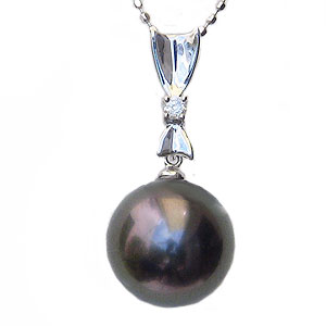 【10%OFF 12/3 20時より】真珠 パール ペンダントトップ タヒチ黒蝶真珠 10mm ホワイトゴールド 人気 おすすめ カジュアル トレンド プレゼン...