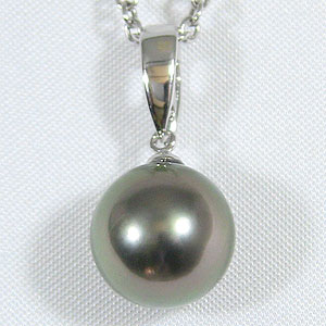 【10%OFF 12/3 20時より】タヒチ黒蝶真珠 パールペンダントトップ(ヘッド) クリッカー グリーン系 11.0mm k18 ホワイトゴールド 人気 お...