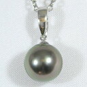 【10%OFF 7/12 9:59まで】タヒチ黒蝶真珠 パールペンダントトップ(ヘッド) クリッカー グリーン系 11.0mm k18 ホワイトゴールド 人気 ...