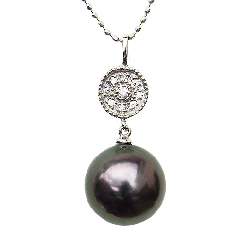 【10%OFF 12/3 20時より】ペンダントトップ ダイヤ ネックレスペンダント 黒真珠パール ホワイトゴールド ネックレス ダイヤモンド 人気 おすすめ ...