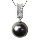 【10%OFF 7/12 9:59まで】ペンダントトップ ネックレスペンダント 黒真珠パール k18ホワイトゴールドネックレス ダイヤモンド 人気 おすすめ カ...