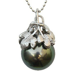 【10%OFF 12/3 20時より】黒真珠 ペンダントトップ ブラック パール ネックレス ホワイトゴールド k18 人気 おすすめ カジュアル トレンド プ...