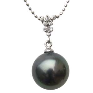 【10%OFF 12/3 20時より】ペンダントトップ ネックレスペンダント 黒真珠パール pt900 プラチナ ネックレス ダイヤモンド 人気 おすすめ カジ...