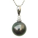 【10%OFF 7/12 9:59まで】黒真珠 ペンダントトップ ネックレス パール k18 ホワイトゴールド ダイヤモンド 人気 おすすめ カジュアル トレン...