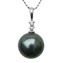 【10%OFF 7/12 9:59まで】黒真珠 ブラックパール ペンダントトップ ネックレス ダイヤモンド k18 ホワイトゴールド 人気 おすすめ カジュアル...