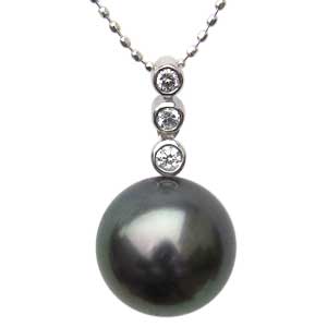 【10%OFF 12/3 20時より】パール ペンダントトップ ダイヤ 黒真珠パール pt900プラチナネックレス ダイヤモンド 人気 おすすめ カジュアル ト...
