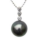 【10%OFF 7/12 9:59まで】パール ペンダントトップ ダイヤ 黒真珠パール ホワイトゴールド ネックレス ダイヤモンド 人気 おすすめ カジュアル ...