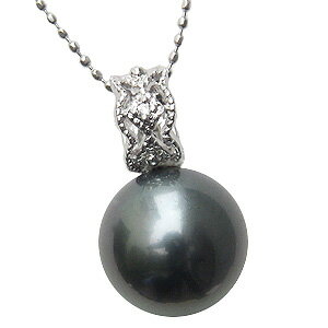 【10%OFF 12/3 20時より】パール ペンダントトップ 黒真珠パール pt900プラチナネックレス ダイヤモンド 人気 おすすめ カジュアル トレンド ...