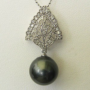 【10%OFF 12/3 20時より】パール ペンダントトップ ダイヤ 黒真珠パール pt900プラチナネックレス ダイヤモンド 人気 おすすめ カジュアル ト...