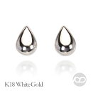 18金 ピアス ハートピアス ゴールドピアス k18 18k ホワイトゴールド ティアドロップ スタッドピアス しずく レディース メンズ ユニセックス 男女兼...