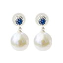【決算セール ポイント10倍】パール ピアス 18金 18k k18 ホワイトゴールド 普段使い 真珠 あこや アコヤ 8.5mm サファイア 9月誕生石 6月...