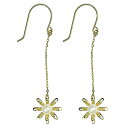 【10%OFF 9/11 1:59まで】ロングピアス パールピアス フックピアス k10 ゴールド ペア ベビーパールピアス 真珠ピアス パール 真珠 フラワー 花モチーフ かわいい 揺れるピアス ゆれる ぶら下がり 普段使い 送料無料 プレゼント ギフト ジュエリー 敬老の日