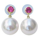 【決算セール ポイント10倍】パール ピアス 18金 18k 18k 普段使い あこや本真珠 8.5mm 10月誕生石 スタッド ピンクトルマリン k18 ゴー...