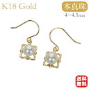 パール ピアス 真珠 メンズ フックピアス ペア k18 18k 18金 イエローゴールド 本真珠 アコヤ あこや カジュアル 人気 おすすめ プレゼント ギフ...