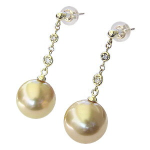 【ポイント10倍 6/14 0時より】パール ピアス 18金 18k 18k 真珠 真珠 ゴールデン