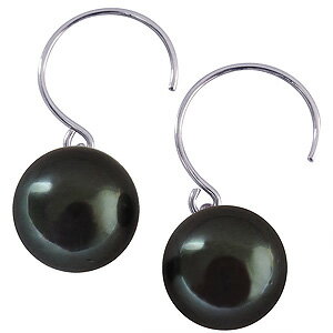 フープピアス タヒチ黒蝶真珠 10mm K18WG ホワイトゴールド ピアス外径12mm 6月誕生石 ジュエリー 【品質保証書付】 フープピアス タヒチ黒蝶真珠 10mm K18WG ホワイトゴールド ピアス外径12mm 6月誕生石 ジュエリー 【品質保証書付】