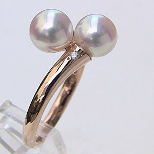 【10%OFF 6/28 午前10時より】パール リング k18 18k 18金 真珠 ベビー ダイ