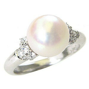 【10%OFF 12/3 20時より】パール リング 真珠 プラチナ あこや本 花珠 花珠 ダイヤモンド pt999 純プラチナ9mm アコヤ あこや 冠婚葬祭...
