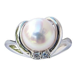 【ポイント10倍】パールリング 真珠 指輪 パールリング 真珠リング あこや アコヤ 本真珠 レディース ダイヤモンド ダイヤ ダイア ハートモチーフ シルバー 冠婚葬祭 人気 おすすめ トレンド プレゼント ギフト ジュエリー ブラックフライデー