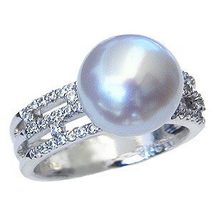 【ポイント10倍】真珠 指輪 パール リング 南洋白蝶真珠 10mm 18金 k18 18k ホワイトゴールド ダイヤモンド 普段使い カジュアル フォーマル ...