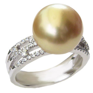 【ポイント10倍】真珠 指輪 パール リング 南洋白蝶真珠 12mm 18金 k18 18k ホワイトゴールド ダイヤモンド 普段使い カジュアル フォーマル ...