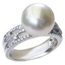 【ポイント10倍】真珠 指輪 パール リング pt900 プラチナ 南洋白蝶真珠 11mm ダイヤモンド 普段使い カジュアル フォーマル プレゼント ギフト ...