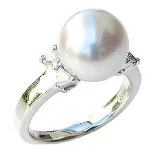 【ポイント10倍】指輪 パールリング 真珠 真珠 パール リング 南洋白蝶真珠 10mm ホワイト系 pt900 プラチナ ダイヤモンド 人気 おすすめ カジュ...