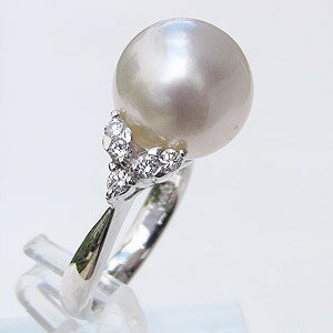 【ポイント10倍】パール 指輪 パールリング 真珠リング 真珠 リング 南洋白蝶真珠 ダイヤモンド pt900 プラチナ リング 12mm カジュアル トレンド...