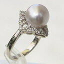 【ポイント10倍】パール 指輪 パールリング 真珠リング 真珠 リング 南洋白蝶真珠 ダイヤモンド 0.21ct pt900 プラチナ900 リング 10mm ...
