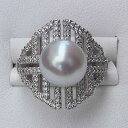 【ポイント10倍】パールリング 真珠リング 南洋白蝶真珠 リング ダイヤモンド pt900 プラチナ パール 指輪 ラウンド形 パール 指輪 人気 おすすめ カ...