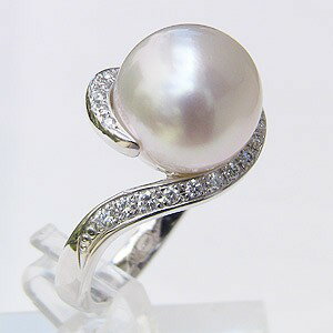 【ポイント10倍】パール リング ブライダル リング 指輪 南洋真珠パールリング 真珠 pt900プラチナダイヤモンド 人気 おすすめ カジュアル フォーマル ...