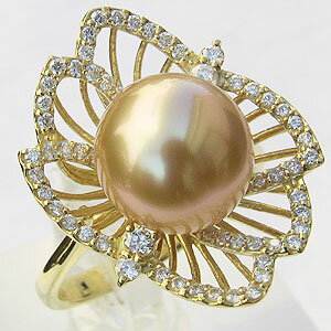 【ポイント10倍】指輪 パールリング 真珠 真珠 パール リング 南洋白蝶真珠 ゴールド系 10mm ゴールド k18 ゴールド 18金 普段使い 人気 おすす...