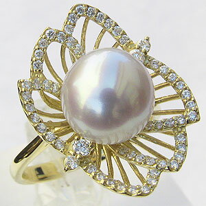 【ポイント10倍】指輪 パールリング 真珠 真珠 パール リング 南洋白蝶真珠 10mm ゴールド k18 ゴールド 18金 普段使い おすすめ カジュアル フ...