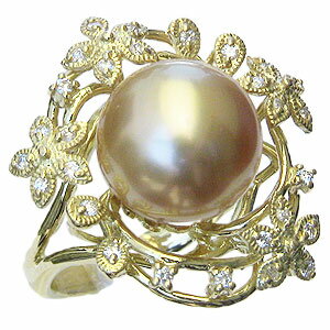 【ポイント10倍】指輪 パールリング 真珠 真珠 パール リング 南洋白蝶真珠 12mm ゴールデンパール k18 ゴールド 18金 普段使い 人気 おすすめ ...