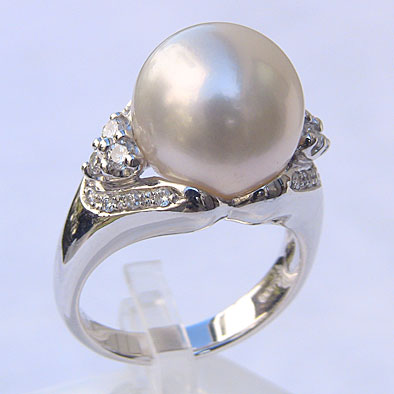 【ポイント10倍】パールリング 真珠リング 真珠 リング ブライダル リング パール 指輪 南洋真珠パール pt900プラチナリング ダイヤモンド 人気 おすす...