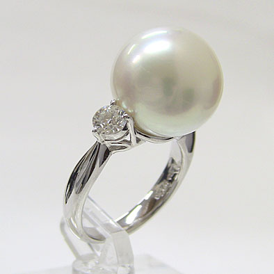 【ポイント10倍】パールリング 真珠リング 真珠 リング ブライダル リング パール 指輪 南洋真珠パール pt900プラチナリング ダイヤモンド 人気 おすす...